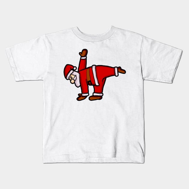 Santa Claus Doing Yoga Kids T-Shirt by KsuAnn